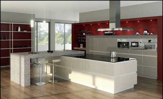 طراحی آشپزخانه مدرن برای فضاهای بزرگ